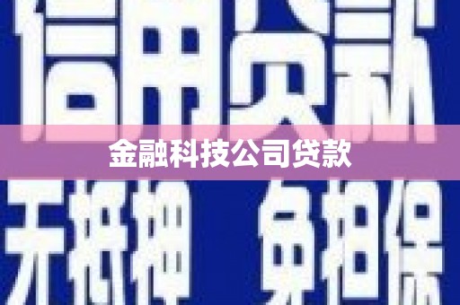 安丘金融科技公司贷款
