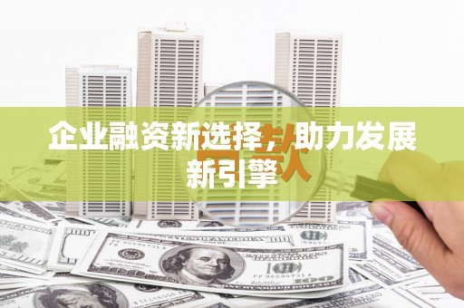 蕉城企业融资新选择，助力发展新引擎