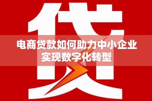 汝阳电商贷款如何助力中小企业实现数字化转型
