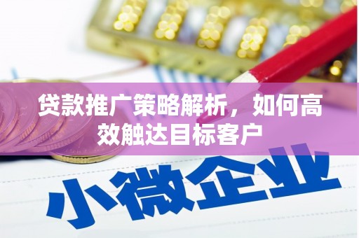 三水贷款推广策略解析，如何高效触达目标客户