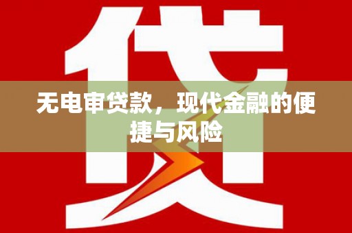 凤县无电审贷款，现代金融的便捷与风险