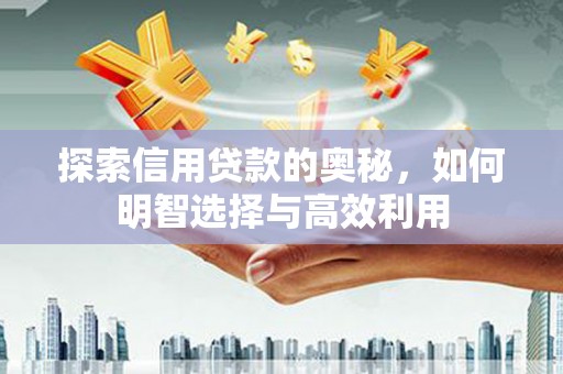 陇南探索信用贷款的奥秘，如何明智选择与高效利用